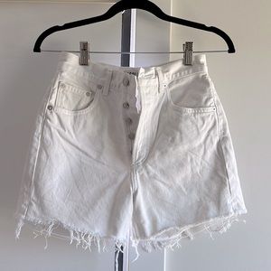AGOLDE White Denim “Dee” Shorts